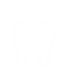 A white tooth logo on a black background, perfect for dentists in Hampstead.